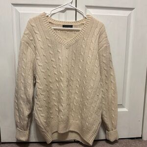 Brandy Melville V-Neck Sweater - Cream